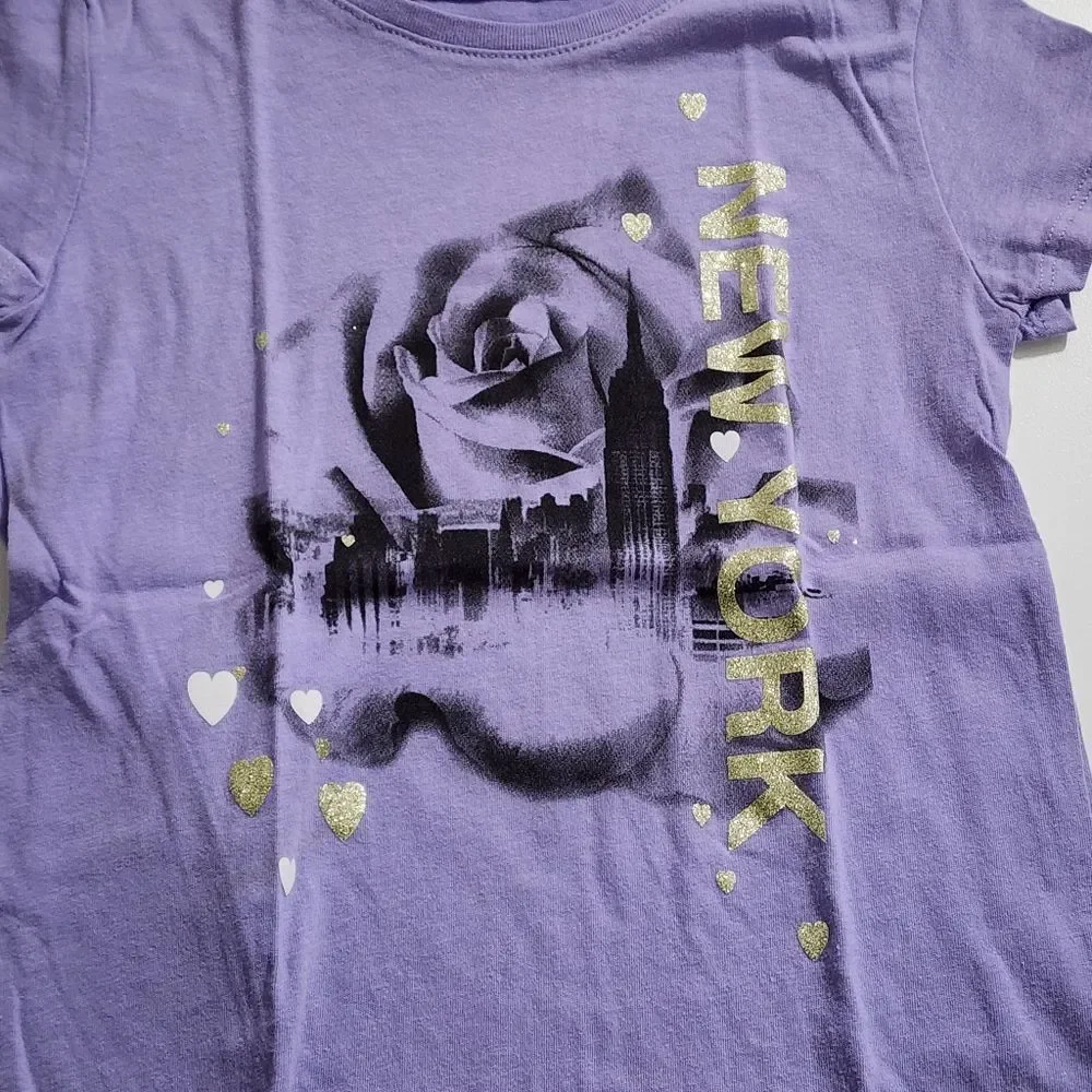 Girls New York Empire State Building & London Big Ben T-shirt Set Size S 5/6